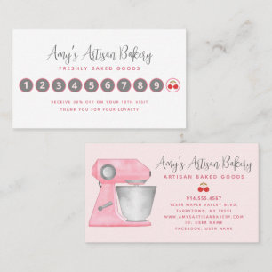 Carte De Fidélité Mélangeur de boulangerie rose blush Pâtissier simp