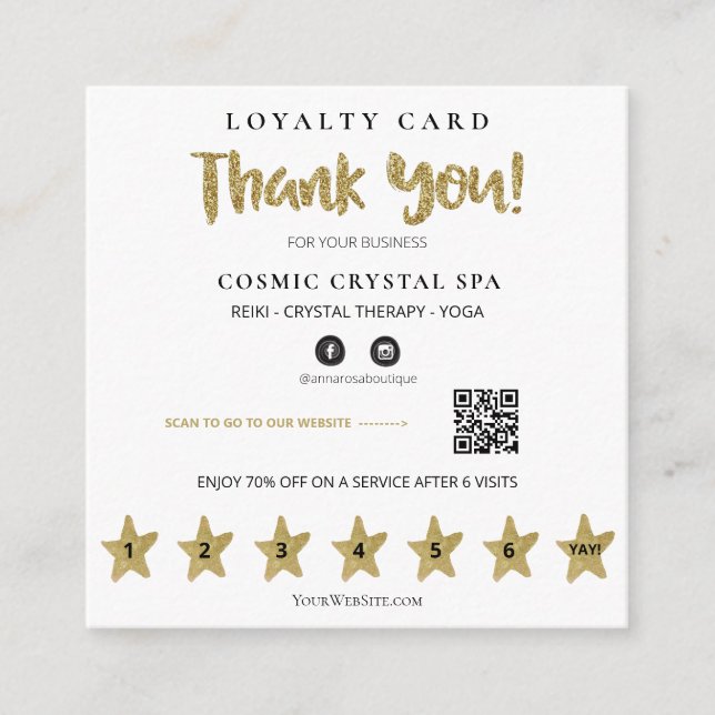 Carte De Fidélité *~* Merci QR Rewards Stars (Devant)