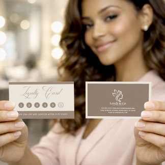 Carte De Fidélité Minimalist Neutral Beige Beauty Loyalty Card