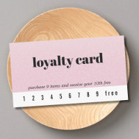Carte de fidélité minimaliste Elégant Texture Rose