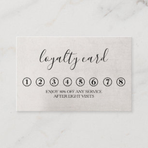 Carte de fidélité minimaliste moderne noir et blan
