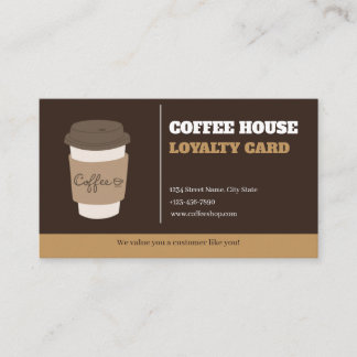 Carte De Fidélité Modern Minimalist Coffee Shop Loyalty Card Templat