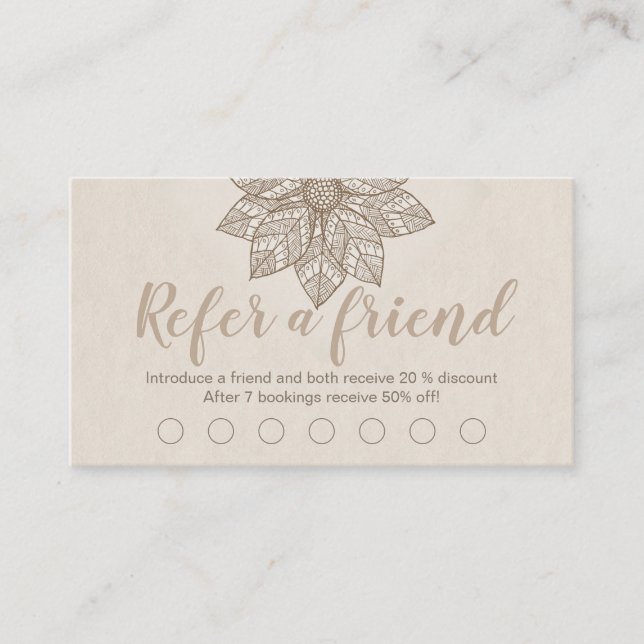 Carte De Fidélité Moderne Massage Thérapiste Script Lotus Flower (Devant)