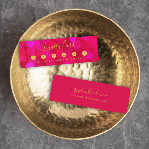 Carte De Fidélité Moderne tendance calligraphie rose Bokeh lumières