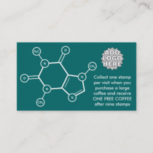 Carte De Fidélité molécule de café (couleur personnalisable)