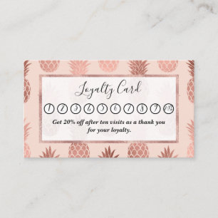 Carte De Fidélité Motif d'été pour ananas Rose tropical