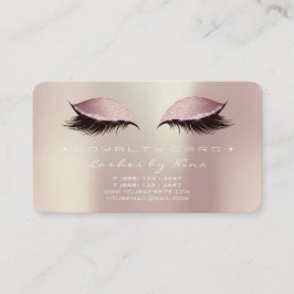Carte De Fidélité Nina Loyalty Card 6 Beauté Lashes Rose Rose Gold
