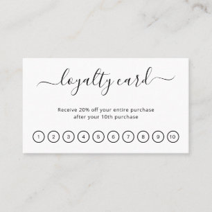 Carte De Fidélité Noir Blanc Élégant Simple Beauty Salon Business