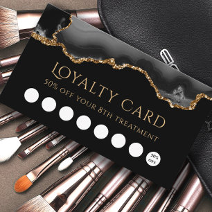 carte de fidélité noir et or agate