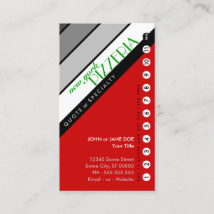 Carte De Fidélité NY PIZZERIA punchcard : (acheter 11 obtenir 1 grat