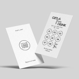 Carte De Fidélité Obtenez Une Boisson Gratuite Minimale Noir Blanc M