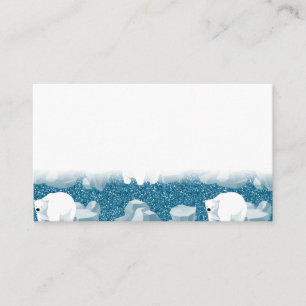 Carte De Fidélité Ours Polaire Blanc Nord Animal Sauvage Bleu Froid