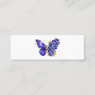 Carte De Fidélité Papillon saphir à fleurs