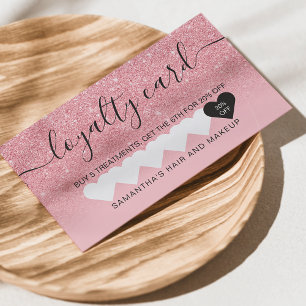 Carte De Fidélité parties scintillant rose ombre scintille ciré