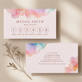 Carte De Fidélité Pastel Liquide Encre D'Alcool