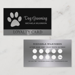 Carte De Fidélité Paw Chien Argent sur le service Grossiste pour Ani