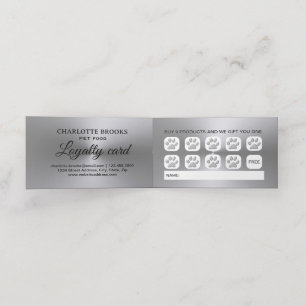 Carte De Fidélité Paw Chien Argent sur le service Grossiste pour Ani