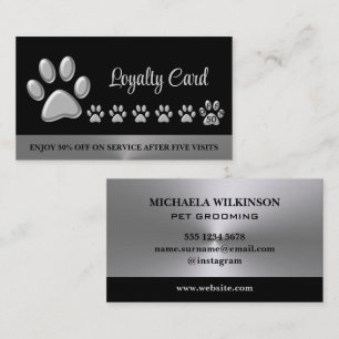 Carte De Fidélité Paw Chien Argent sur le service Grossiste pour Ani