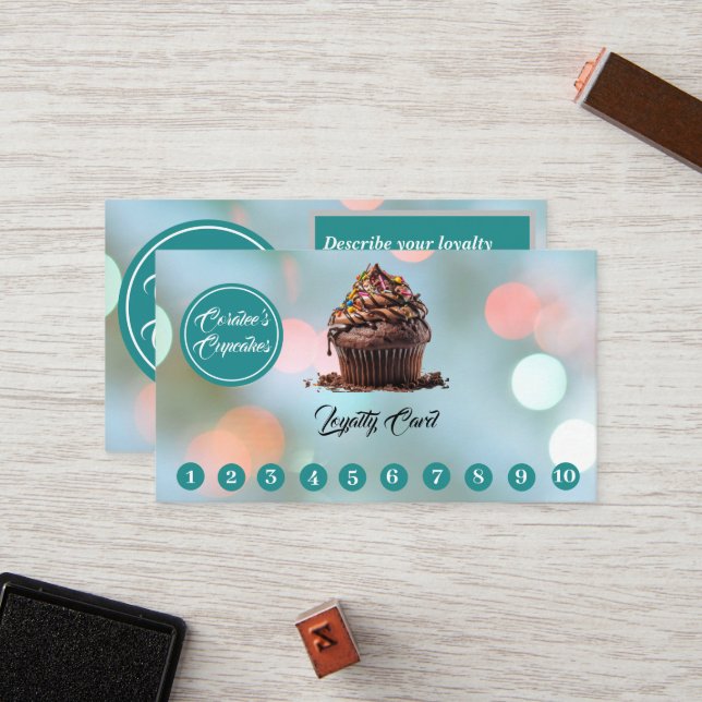 Carte de fidélité personnalisable Boulangerie Cupc (Devant/Arrière en situation)