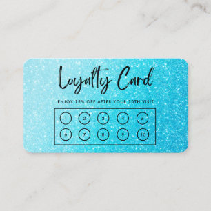 Carte de fidélité personnalisée Blue Faux Parties 