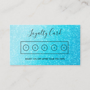 Carte de fidélité personnalisée Blue Faux Parties 