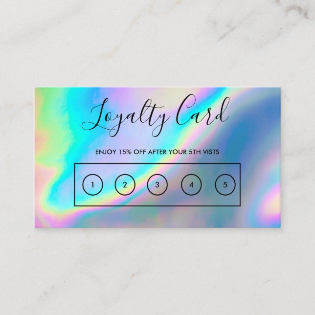 Carte de fidélité personnalisée Faux Holographique (Devant)