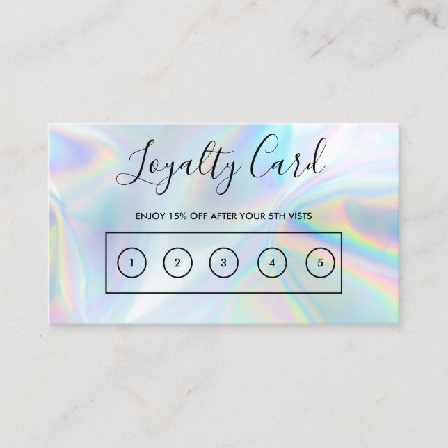 Carte de fidélité personnalisée Faux Holographique (Devant)