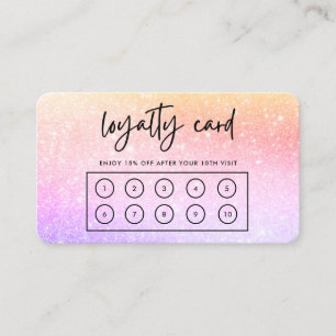 Carte de fidélité personnalisée Pink Purple Faux P