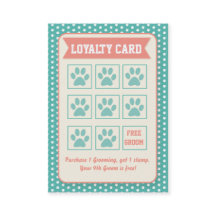 Carte de fidélité Pet Groomer - Personnalisable