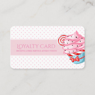 Carte De Fidélité Petit gâteau rose de pois mignon