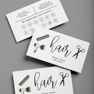 Carte de Fidélité Plate pour Coiffeur Coiffeuse