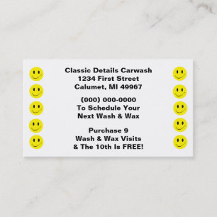 Carte De Fidélité Points de sourire de rétro d'affaires visage