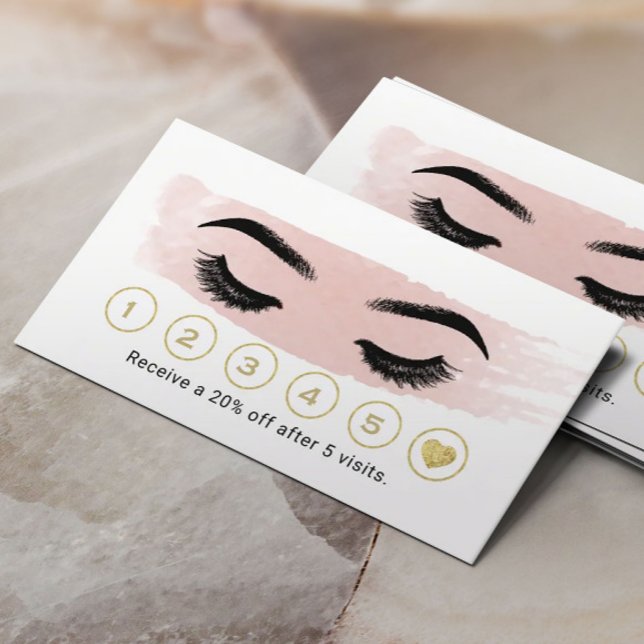 Carte De Fidélité Poitrine Artiste maquillage Aquarelle Bleue Fidéli (Créateur téléchargé)
