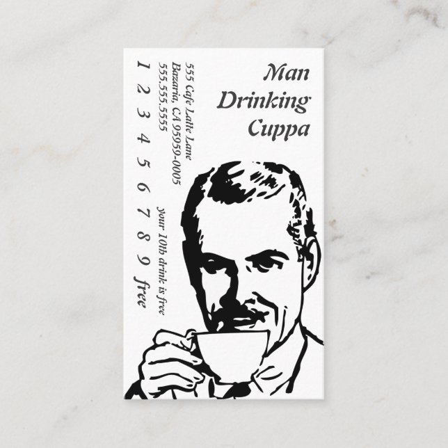 Carte De Fidélité Potable tasse de thé café de matin de schéma (Devant)