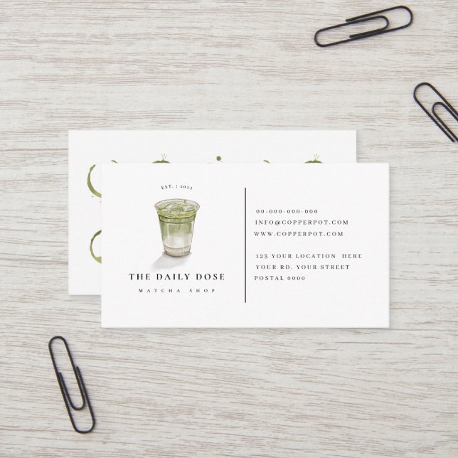 Carte de fidélité pour le Carte de visite du café (Devant/Arrière en situation)