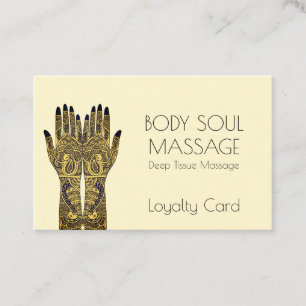Carte De Fidélité Pratique de massage au henné Mehndi