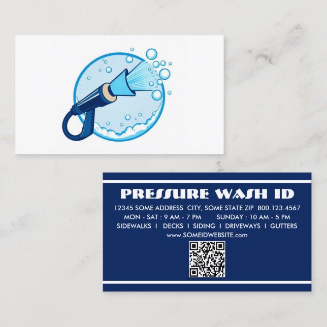 Carte De Fidélité PRESSURE WASHER with qr code (Devant / Derrière)