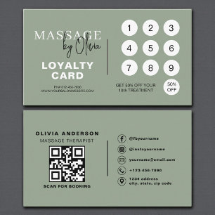Carte de fidélité QR Code pour Thérapeute de Massa