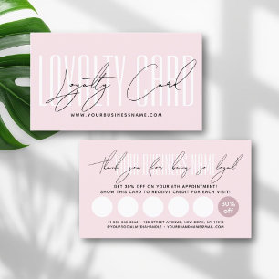 carte de fidélité récompense de script de typograp