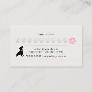 Carte De Fidélité Récompense minimale pour dresseur de chiens en sil