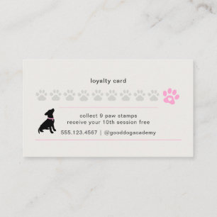 Carte De Fidélité Récompense pour dresseur de chiens Silhouette Mode