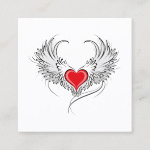 Carte De Fidélité Red Angel Coeur avec ailes