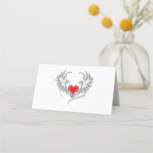 Carte De Fidélité Red Angel Coeur avec ailes