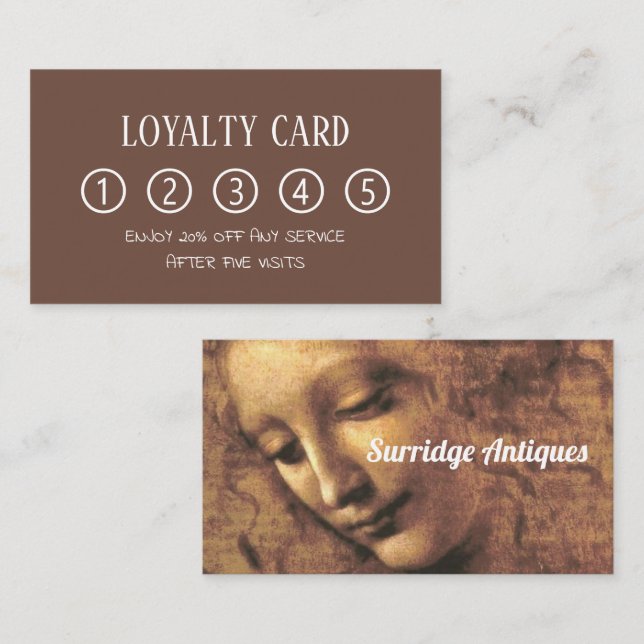 Carte De Fidélité Responsable d'une femme, Antique Dealer Business (Devant / Derrière)