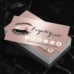Carte De Fidélité Rose Gold Eyelash Salon maquillage Artiste Loyaut