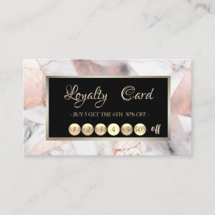 Carte De Fidélité Rose Gold Géométrique Marbre Tendance