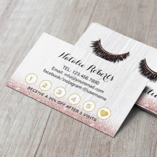 Carte De Fidélité Rose Gold Lashes Maquillage Artiste Salon Loyauté