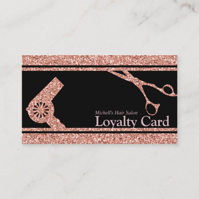 Carte De Fidélité Rose Gold Parties scintillant Maquillage Artiste S (Devant)