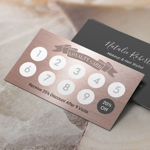 Carte De Fidélité Rose moderne Blush Gold Beauty Salon Loyauté