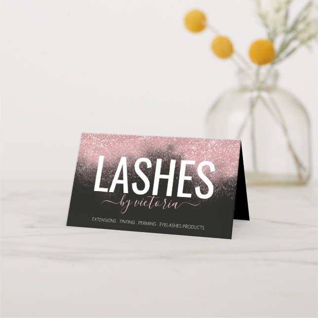 Carte De Fidélité Rose Parties scintillant Or Eyelashes Après Soins  (Devant)